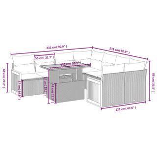 VidaXL Ensemble de canapés de jardin rotin synthétique  