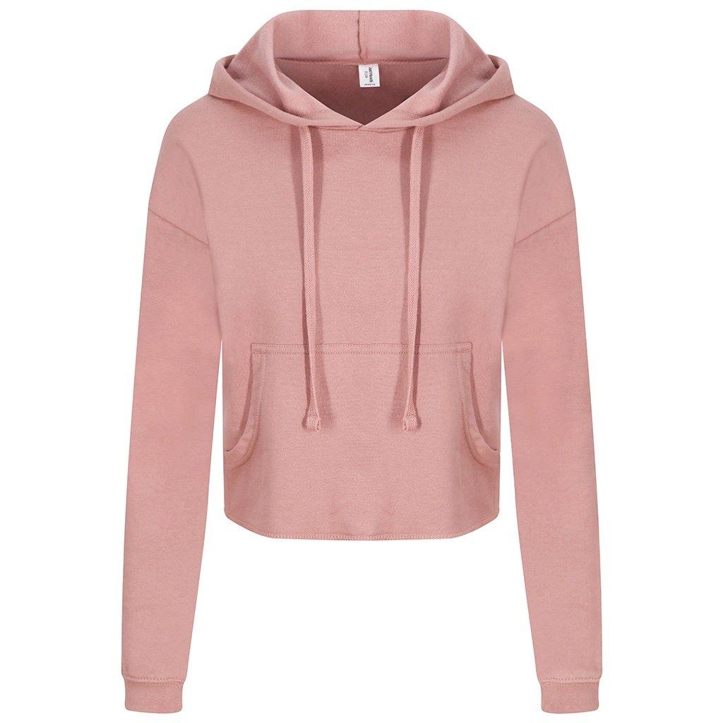 Image of Just Hoods Girlie Cropkapuzenpullover Damen Pink XXS