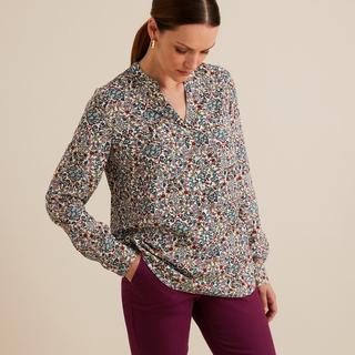 La Redoute Collections  Geblümte Bluse mit langen Ärmeln & V-Ausschnitt 