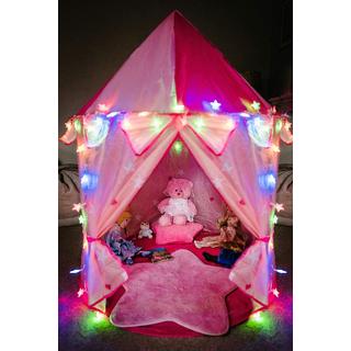 Activity-board Tente de jeu pour enfants, château de princesse, lumières LED multicolores  