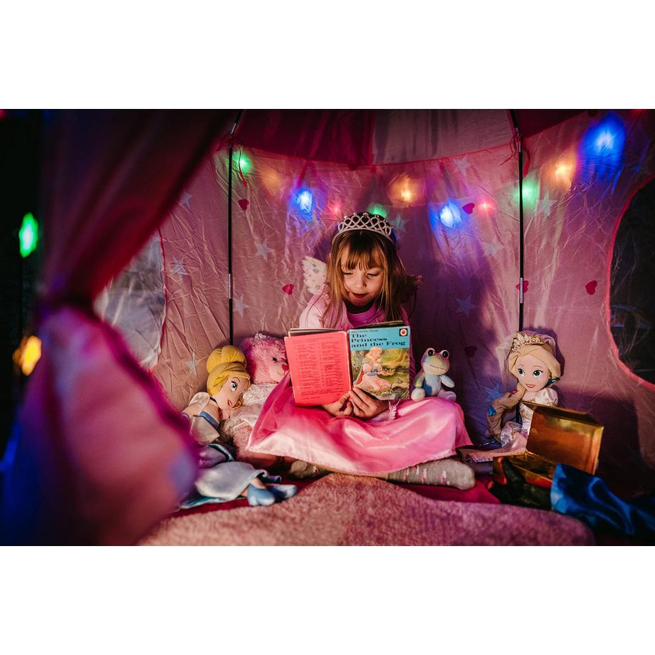 Activity-board Prinzessin Schloss Spielzelt für Kinder, mehrfarbige LED-Lichter  