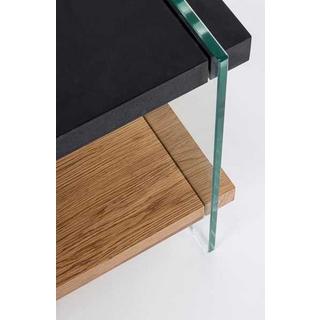 mutoni Table d'appoint Line Wood noir 50x50  