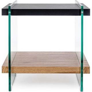 mutoni Table d'appoint Line Wood noir 50x50  