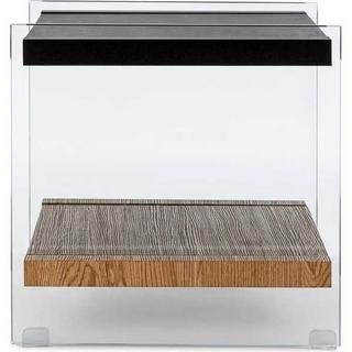 mutoni Table d'appoint Line Wood noir 50x50  