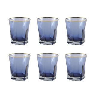 Aulica  CHOPES BASSES BLEUES BORD DORE - LOT DE 6 