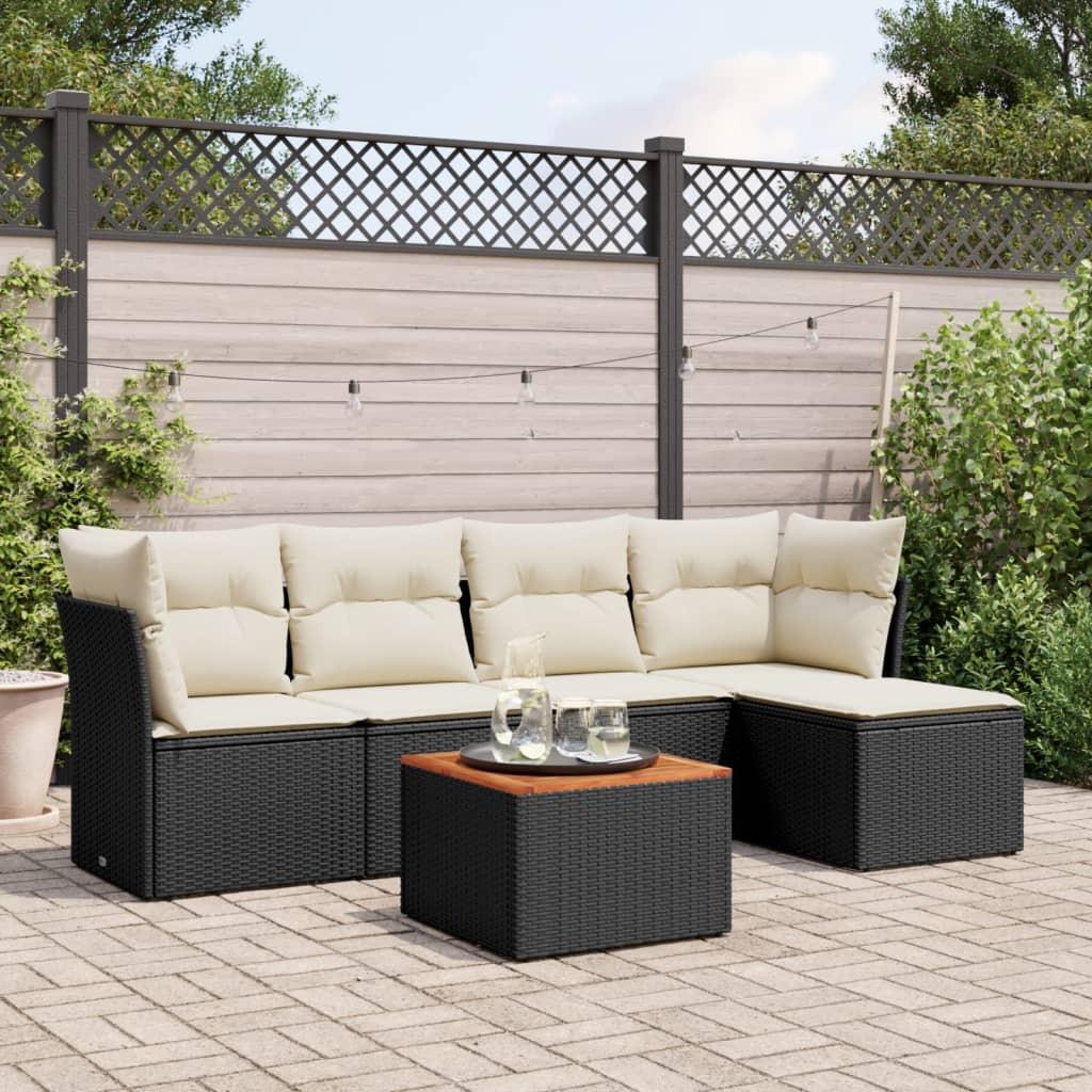 VidaXL set divano da giardino Polirattan  