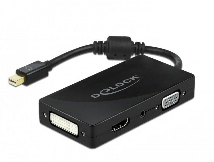 DeLock  Mini DisplayPort 1.2 Adattatore per VGA / HDMI / DVI / Audio femmina 4K passivo nero 