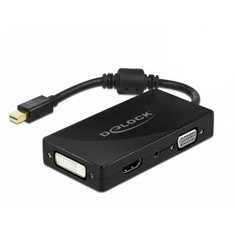 DeLock  Mini DisplayPort 1.2 Adattatore per VGA / HDMI / DVI / Audio femmina 4K passivo nero 