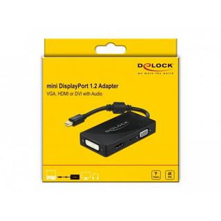 DeLock  Mini DisplayPort 1.2 Adattatore per VGA / HDMI / DVI / Audio femmina 4K passivo nero 