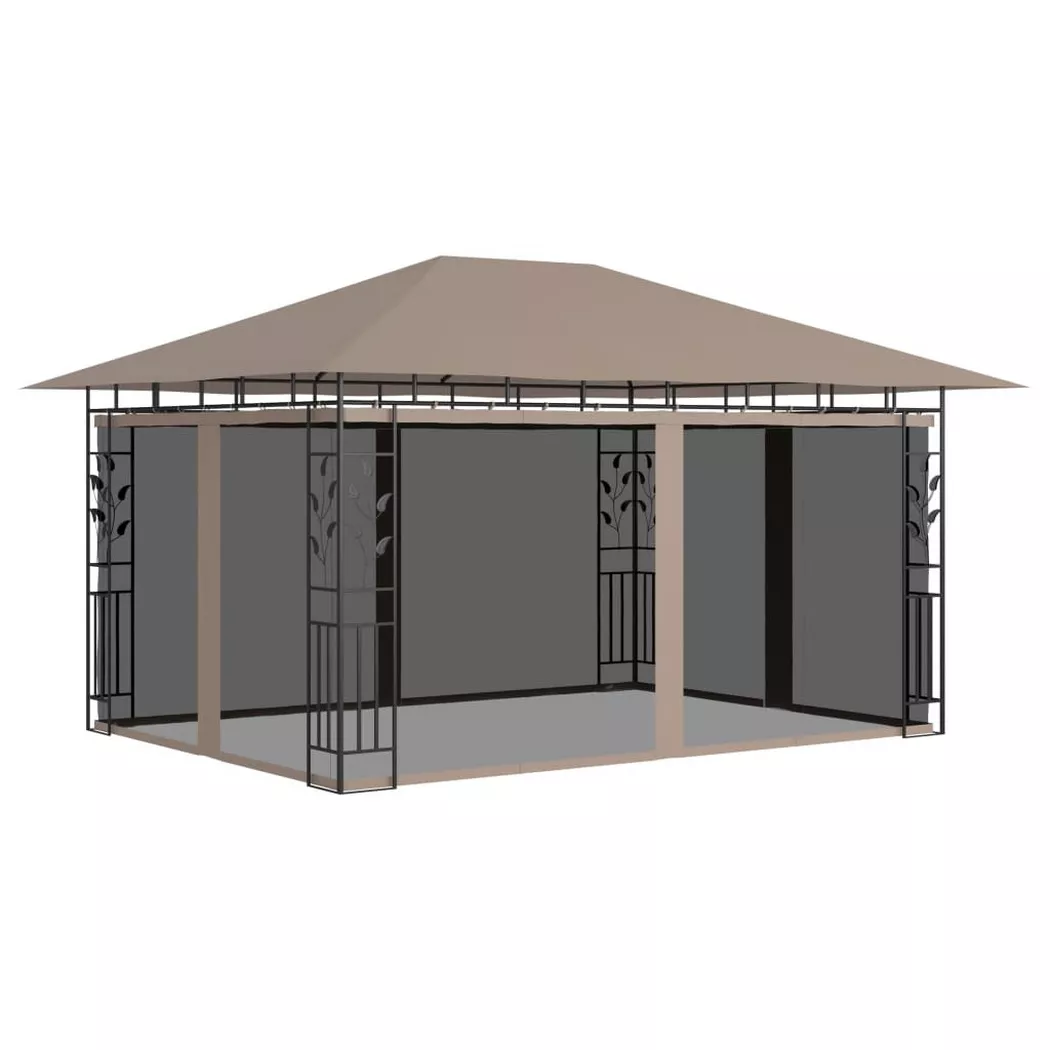 vidaXL Prieel met klamboe 180 g/mÂ² 4x3x2,73 m taupe312252