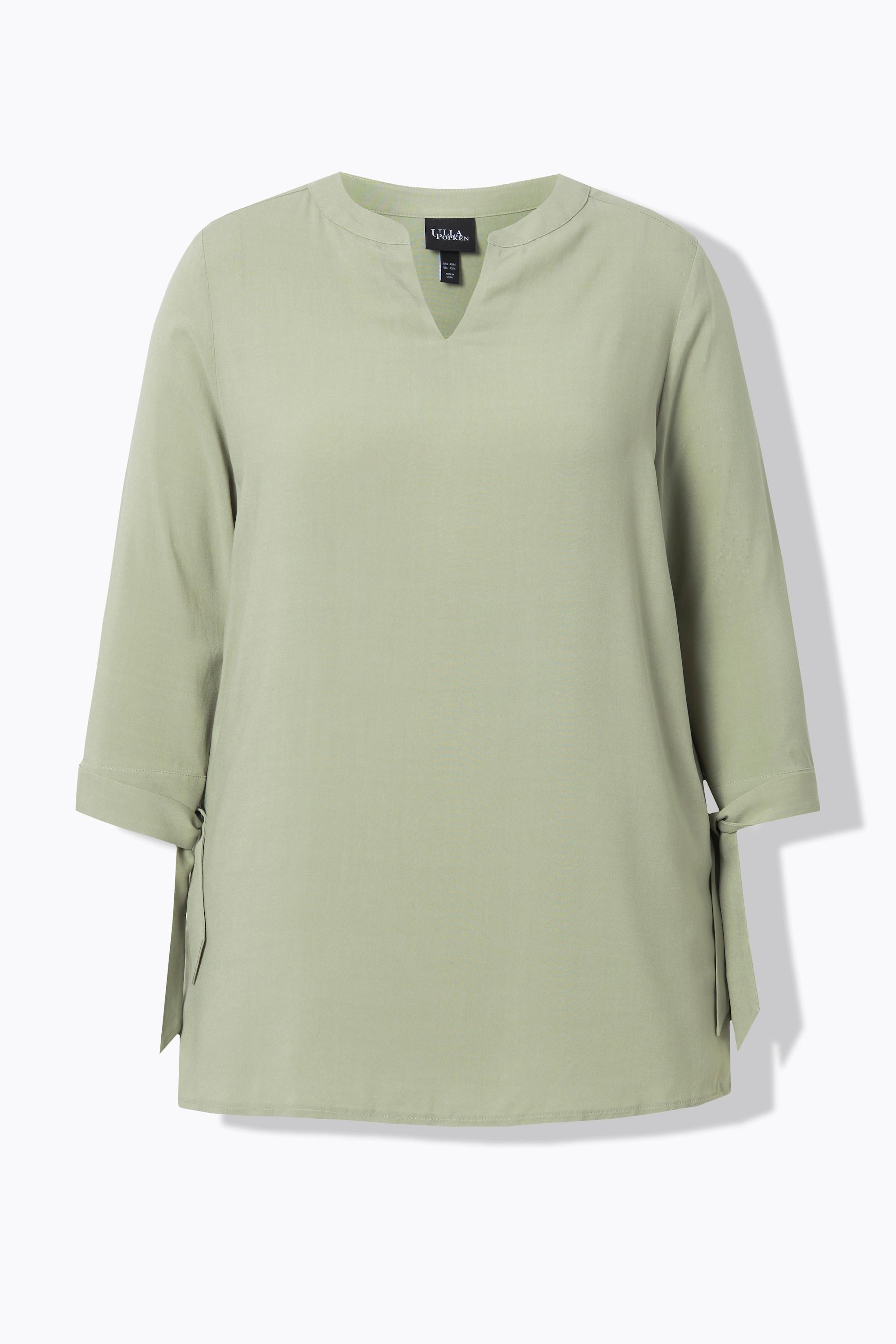 Ulla Popken  Blusa dal taglio svasato con fiocco sulle maniche a 3/4 