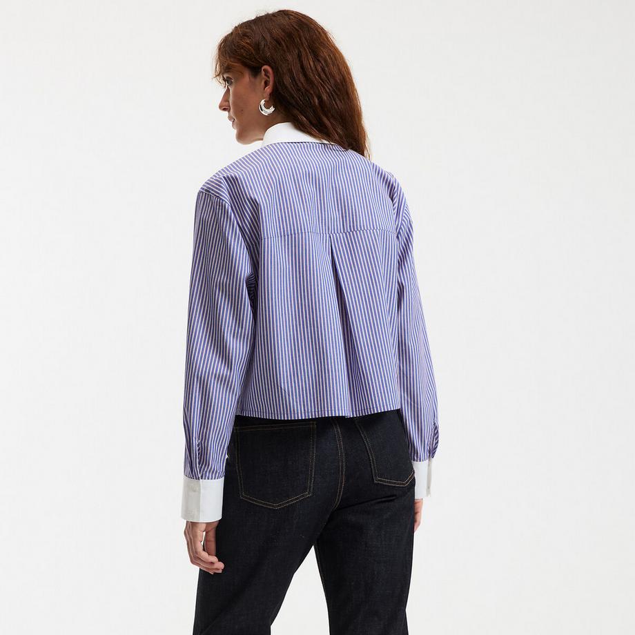 La Redoute Collections Gestreiftes Kurzes Oversized Hemd  