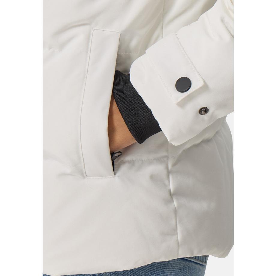 CASH-MERE.CH Parka in piumino con cappuccio e fodera in cashmere  