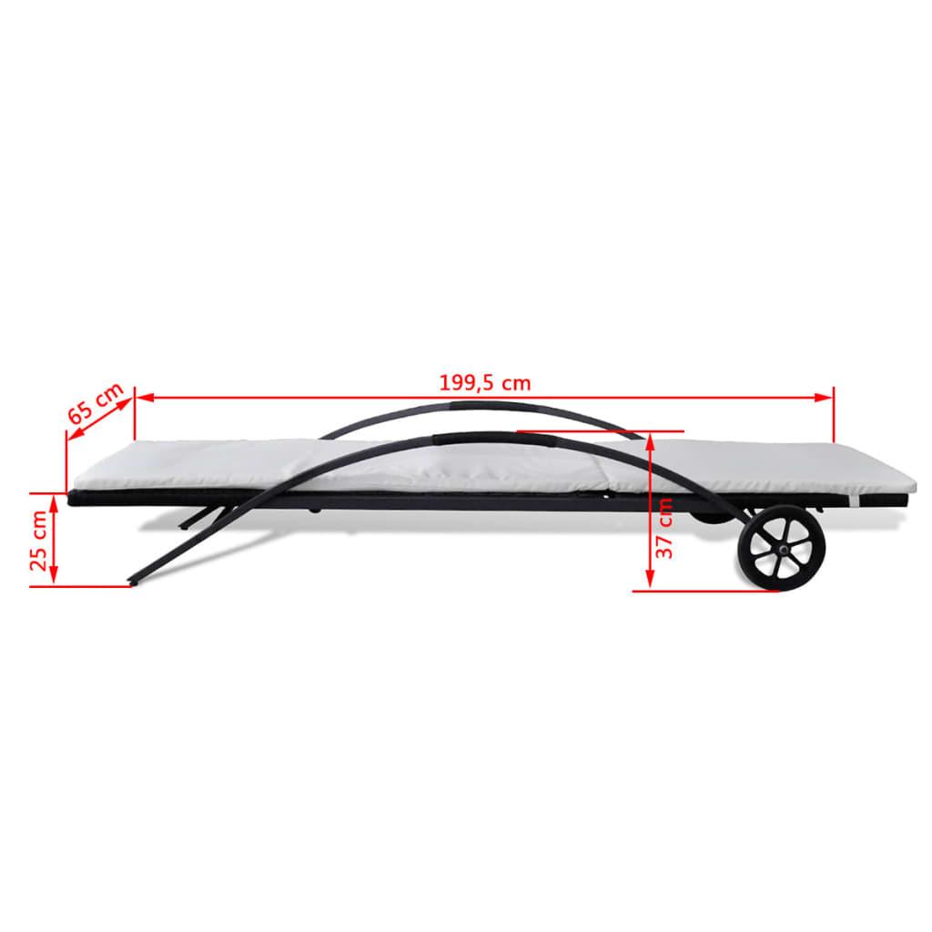 VidaXL Chaise longue rotin synthétique  