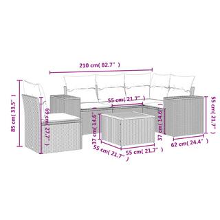 VidaXL Ensemble de canapés de jardin rotin synthétique  