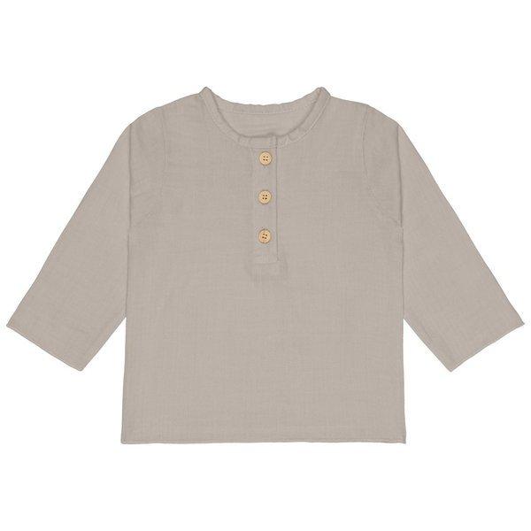 Image of LÄSSIG Mull Langarmhemd Taupe 98104 Unisex 98/104