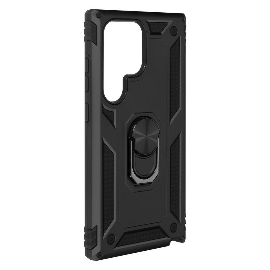 Avizar  Cover anello Samsung S24 Ultra nera 