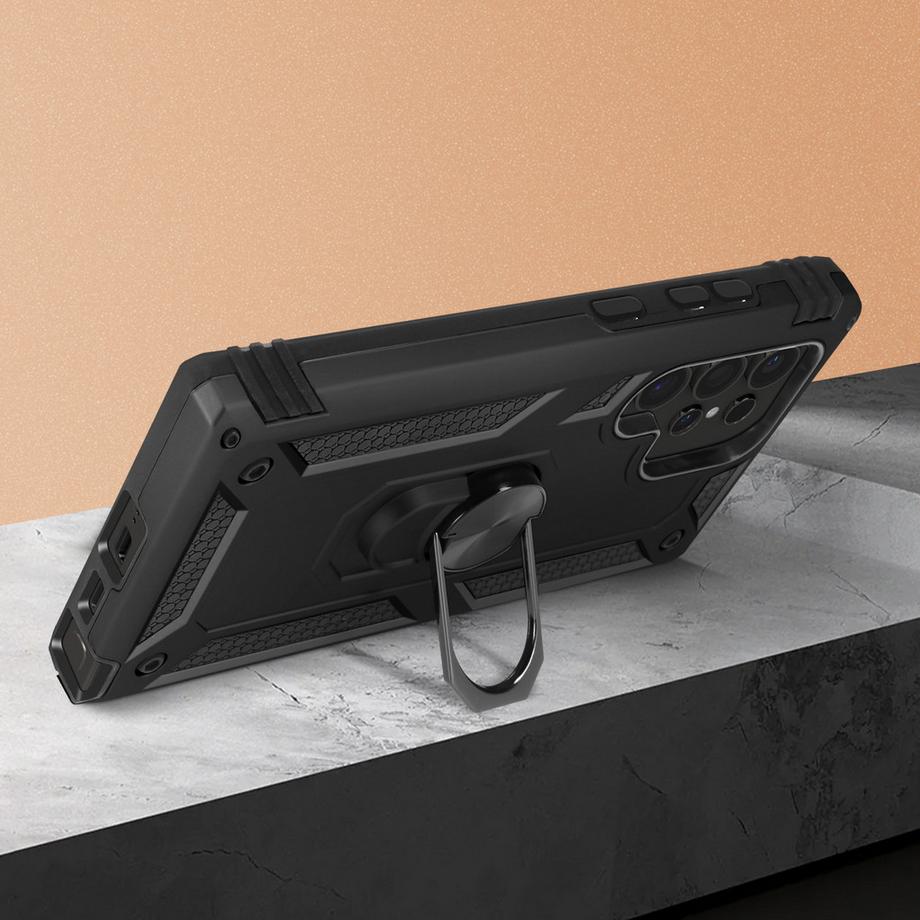 Avizar  Cover anello Samsung S24 Ultra nera 