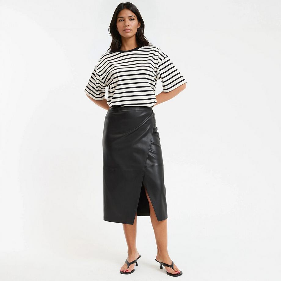 La Redoute Collections Jupe droite longue en simili cuir  