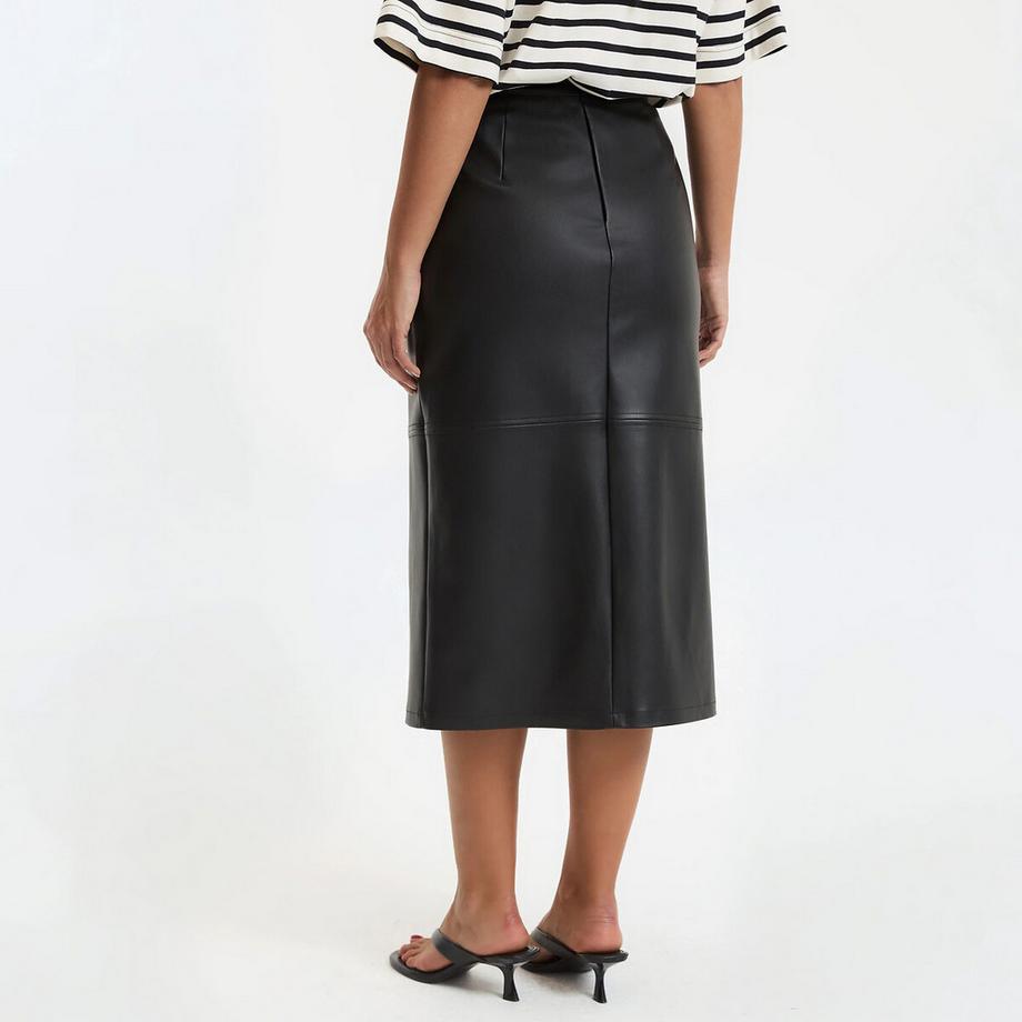 La Redoute Collections Jupe droite longue en simili cuir  
