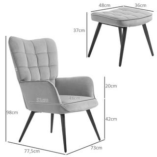 HOMCOM Fauteuil à oreilles  