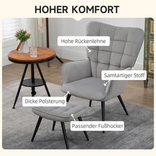 HOMCOM Fauteuil à oreilles  