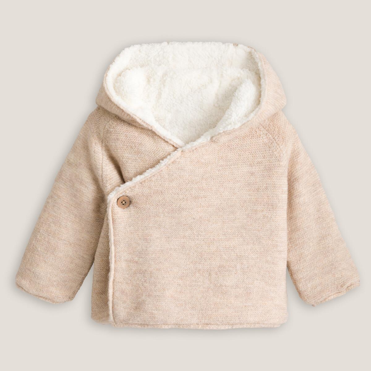 Image of Feinstrickjacke Mit V-ausschnitt Und Knopfverschluss Unisex Beige 12 mese