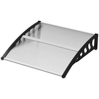 Northio Auvent de bureau pour porte d'entrée 103 x 96,5 x 27 cm Auvent avec protection UV, protection contre la pluie, protection solaire pour l'extérieur en aluminium noir  