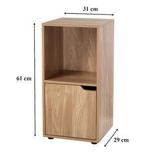 Casâme Comodino a 2 scomparti decorazione legno 1 anta - set di 2 pezzi  