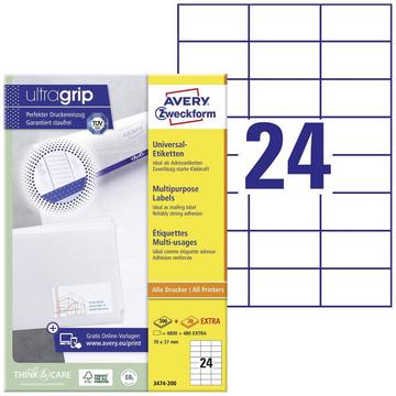 Universal-Etiketten 70 x 36 mm Papier Weiß 5280 St. Permanent haftend Tintenstrahldrucker