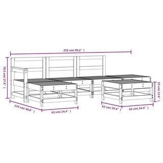 VidaXL set salotto da giardino Legno di pino impregnato  