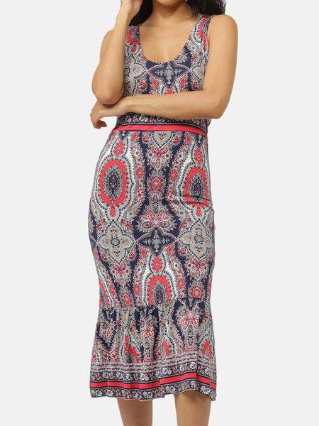 Admas  Maxi abito estivo blu Paisley 