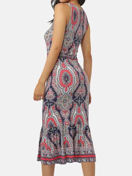 Admas  Maxi abito estivo blu Paisley 