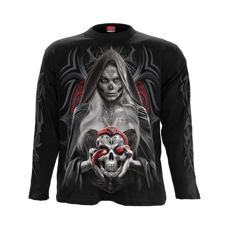 High Priestess T-Shirt, Rücken Und Ärmeldruck, Langärmlig