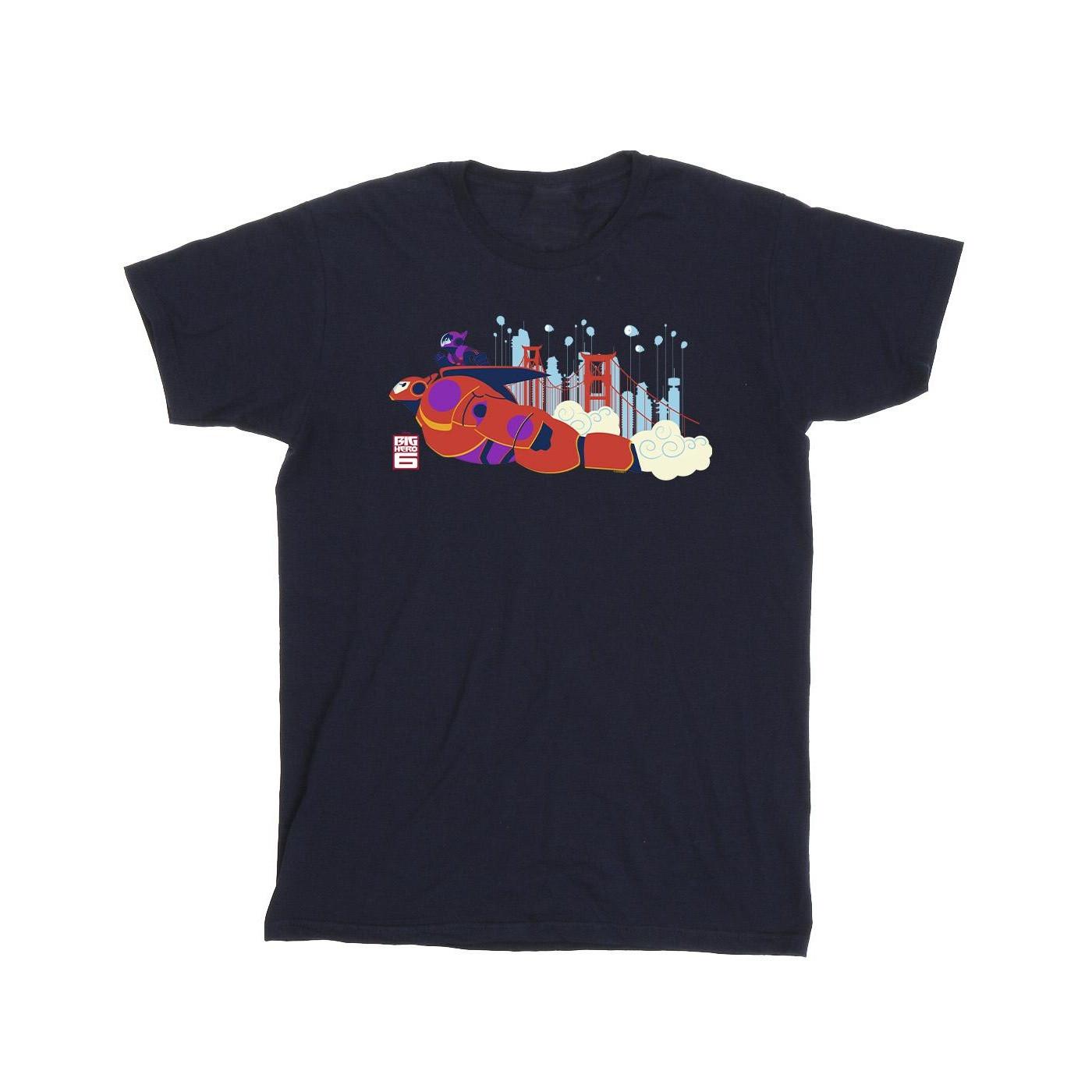 Image of Big Hero 6 Baymax Hiro Bridge Tshirt Herren Marine 4XL