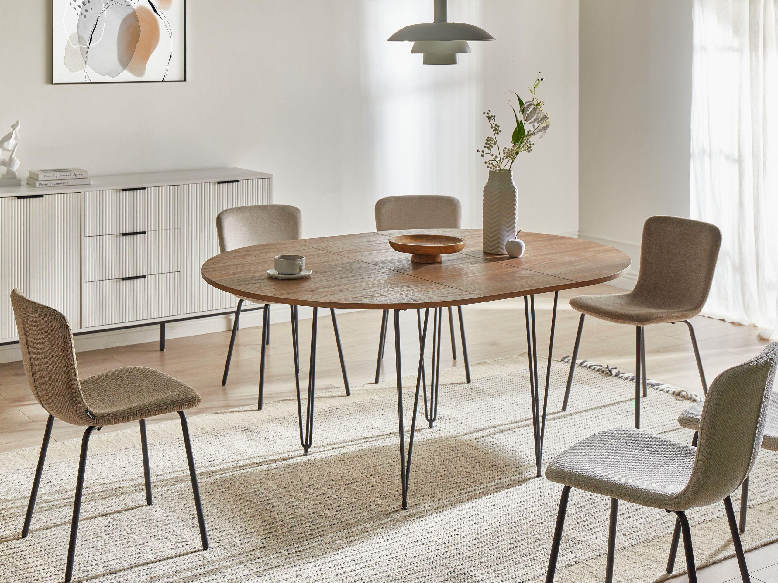 Beliani Table de salle à manger extensible en MDF Moderne LOUISE  