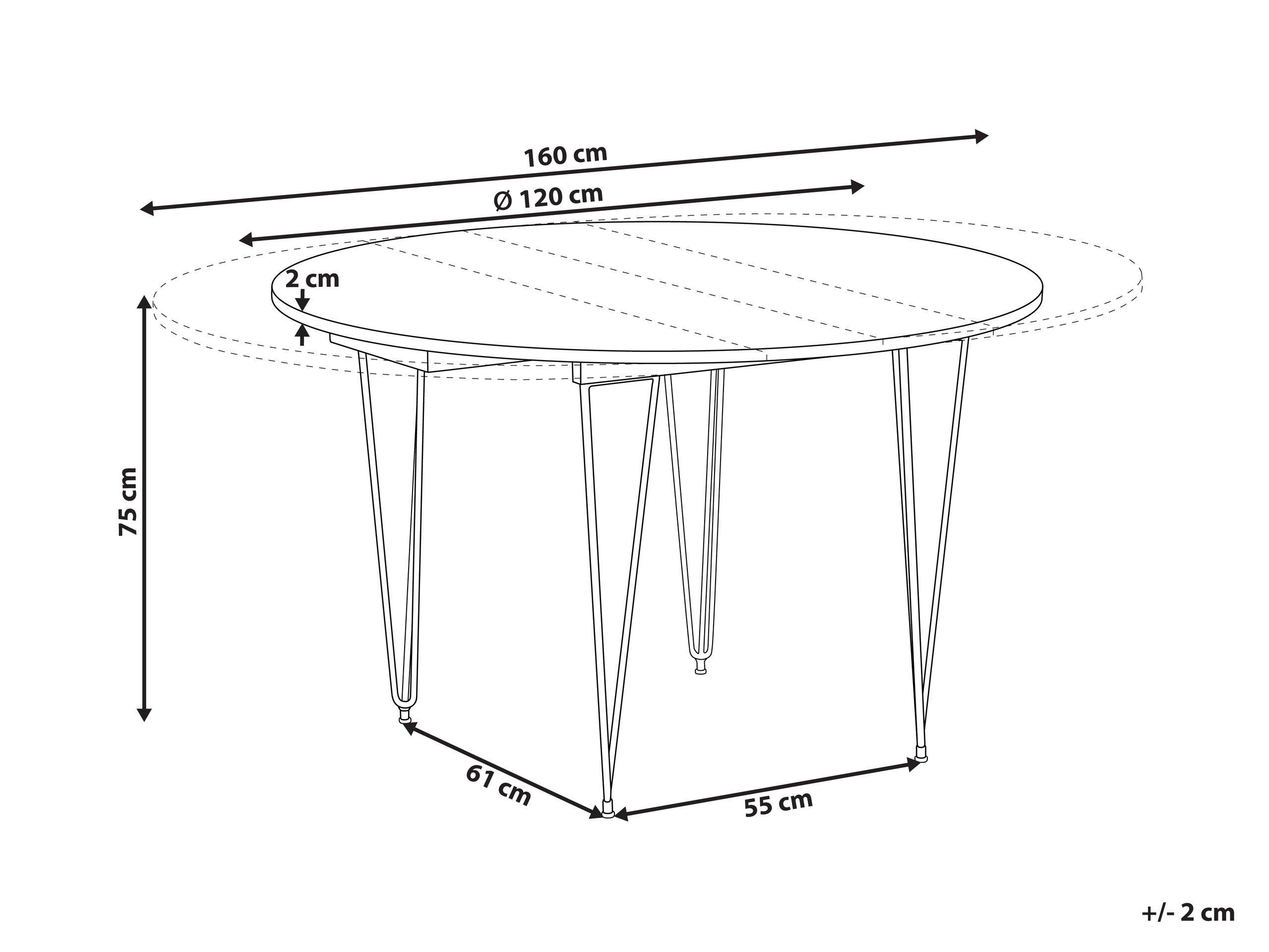 Beliani Table de salle à manger extensible en MDF Moderne LOUISE  