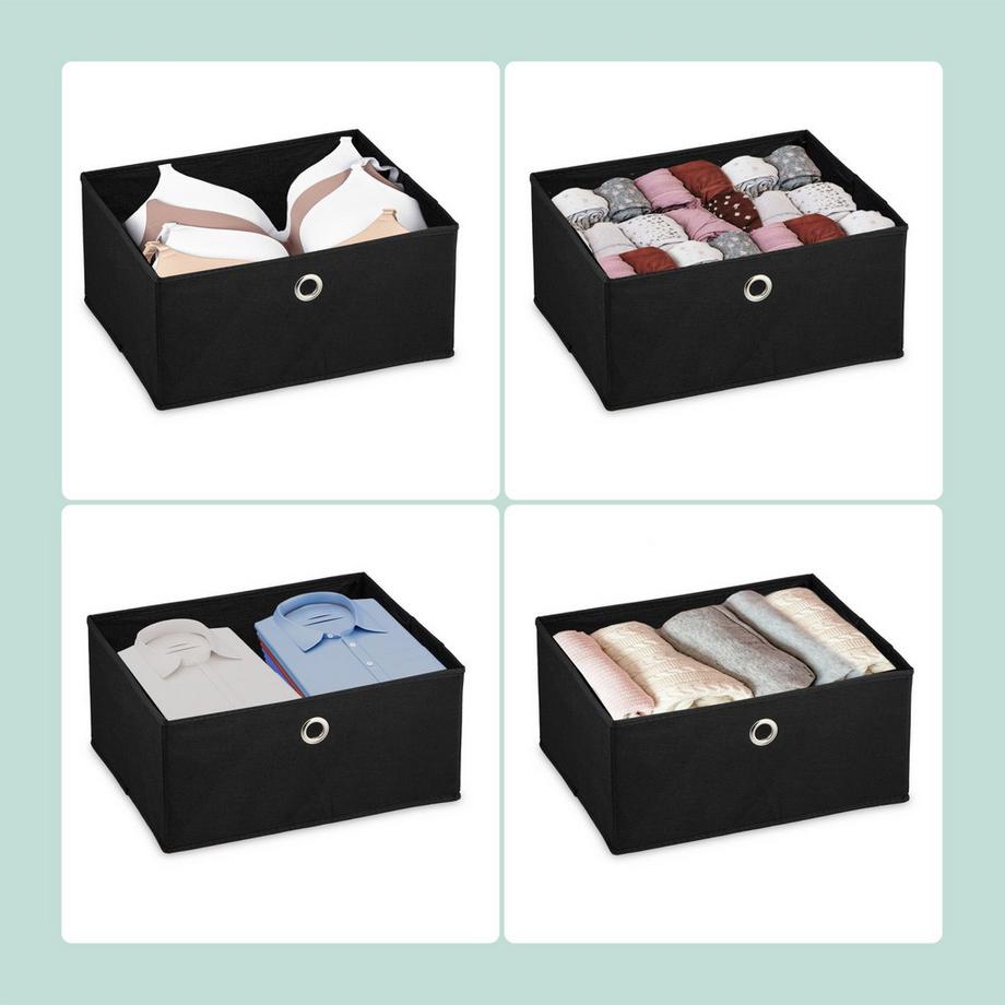 Northix Kommode im Holzdesign mit Stoffschubladen  