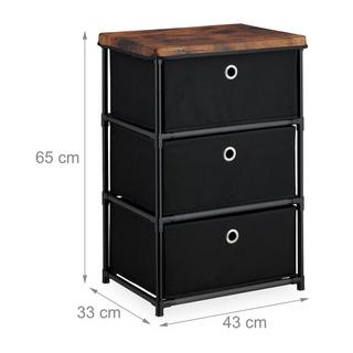 Northix Kommode im Holzdesign mit Stoffschubladen  
