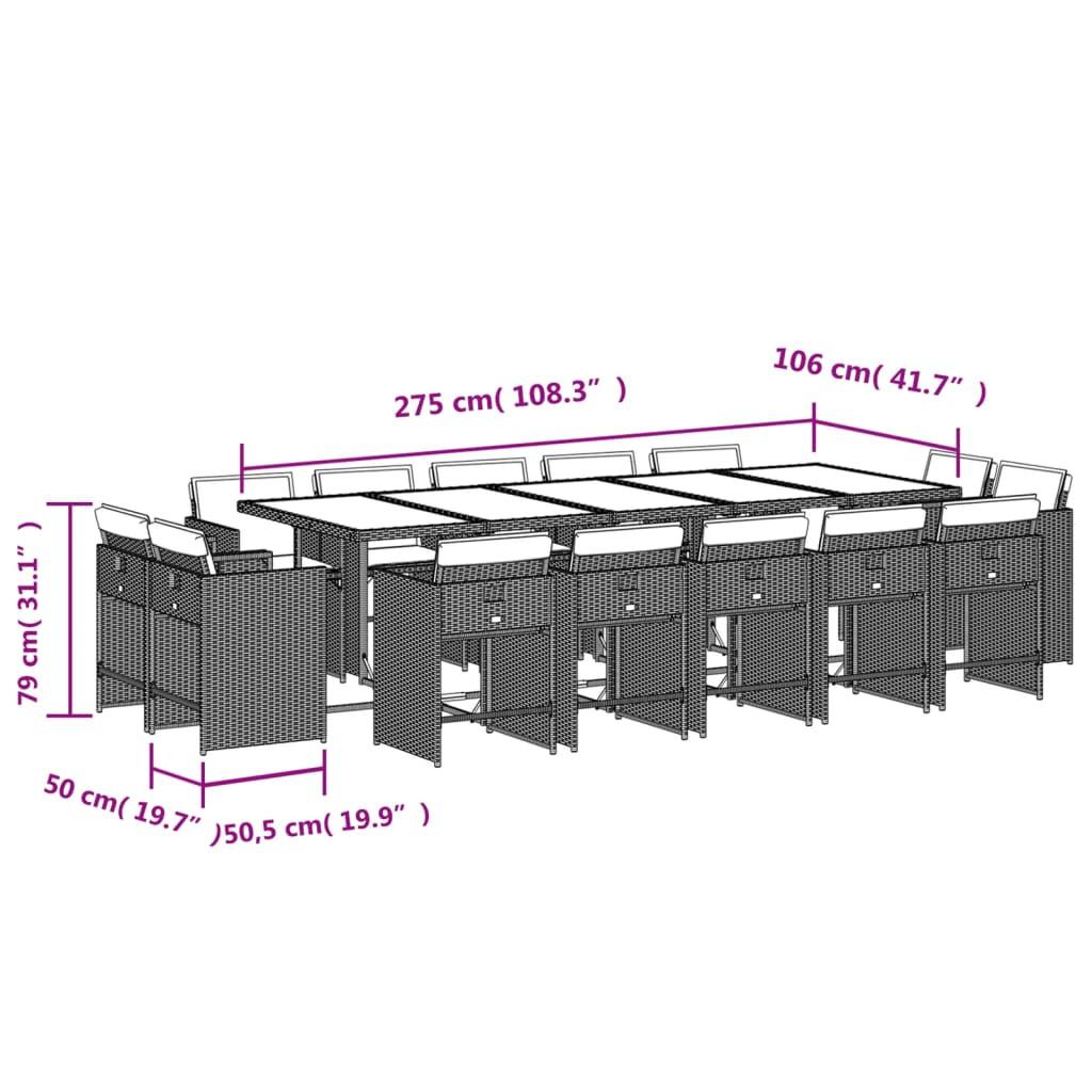 VidaXL Ensemble de salle à manger de jardin rotin synthétique  