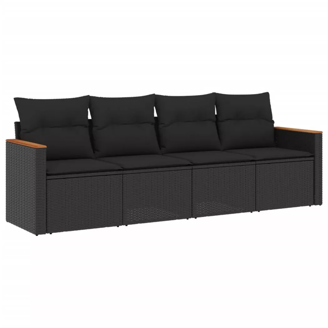 VidaXL - Garten sofagarnitur poly-rattan, One Size, Schwarz