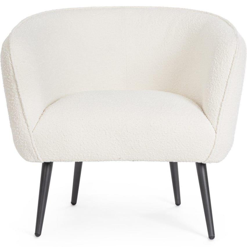 mutoni Fauteuil Avril bouclé blanc  