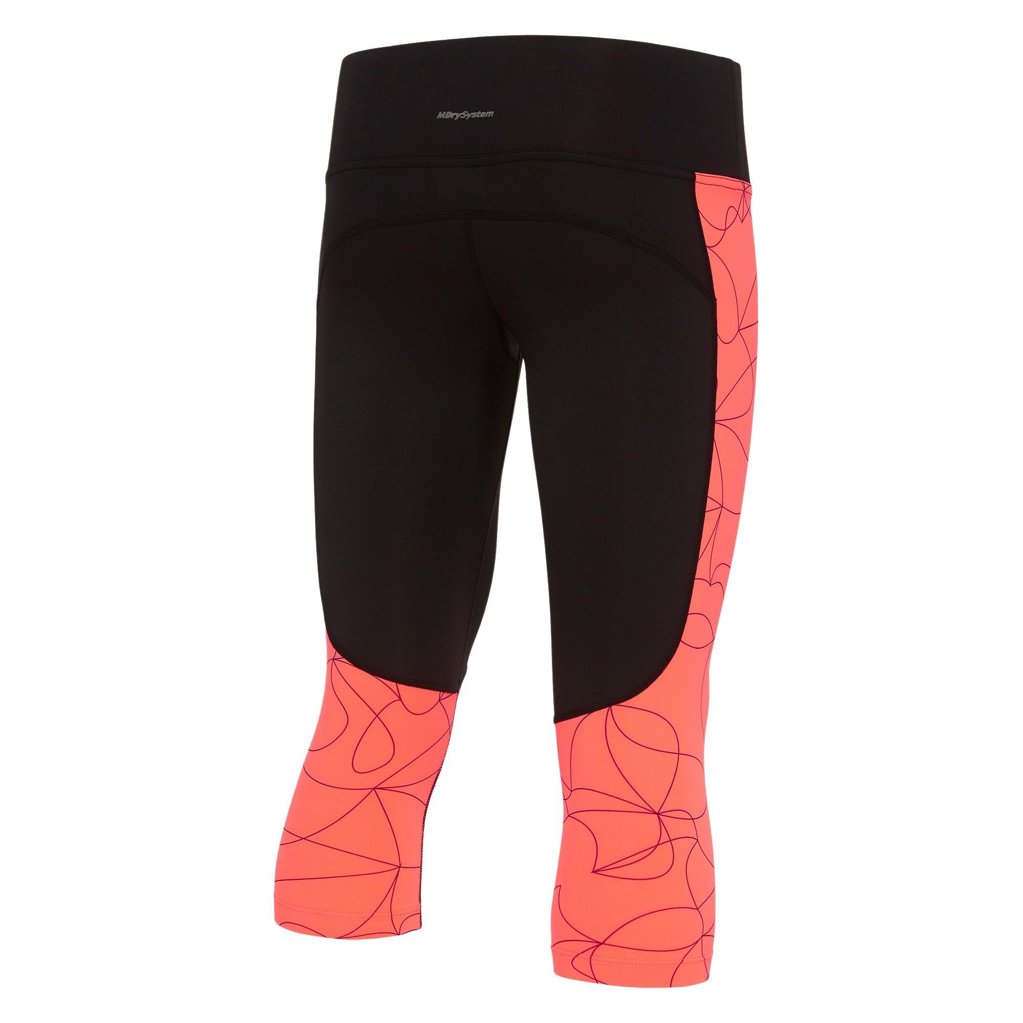 Image of Hose Frau 3/4 Running Cheryl Unisex Schwarz / Orange XS