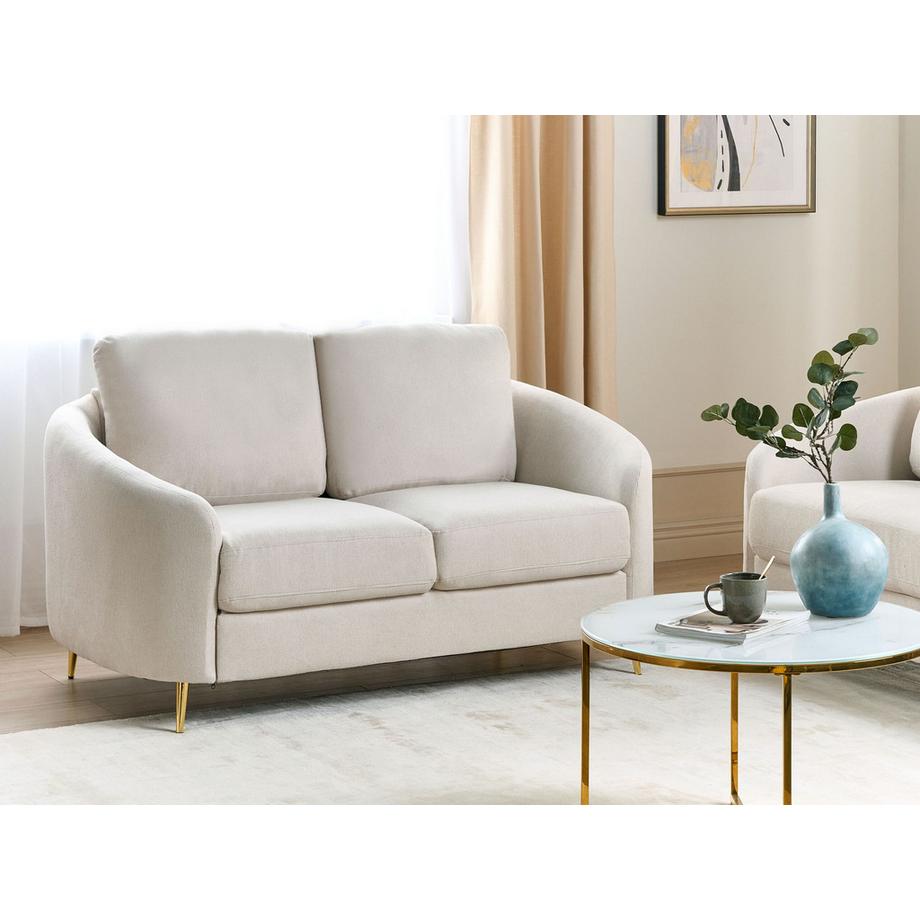 Beliani 2 Sitzer Sofa aus Stoff Minimalistisch TROSA  
