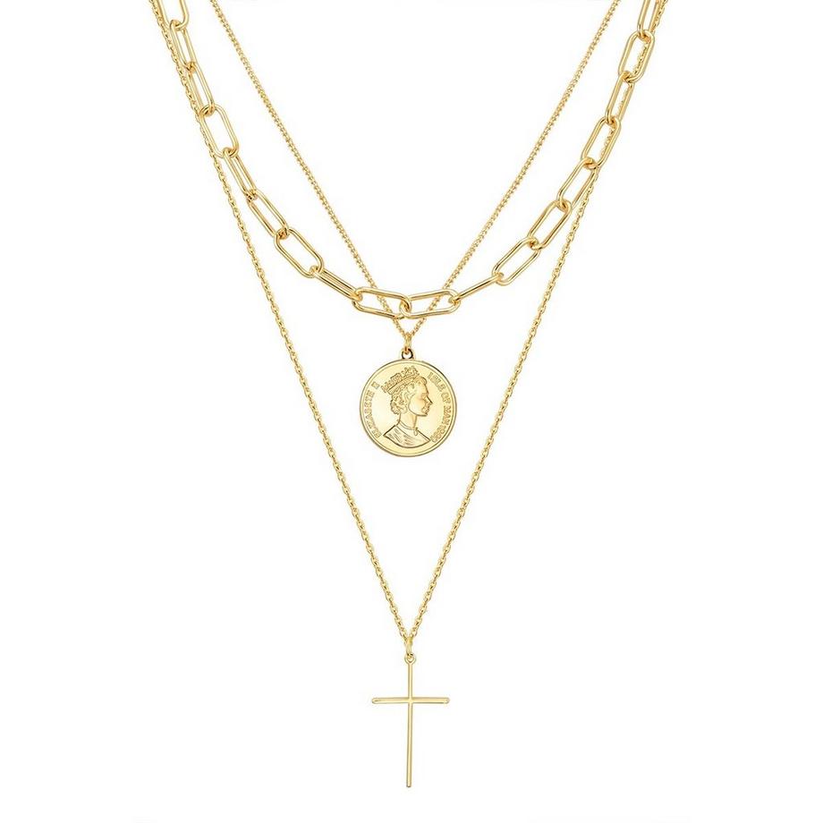 Femme Chaîne Croix/pièce de monnaie