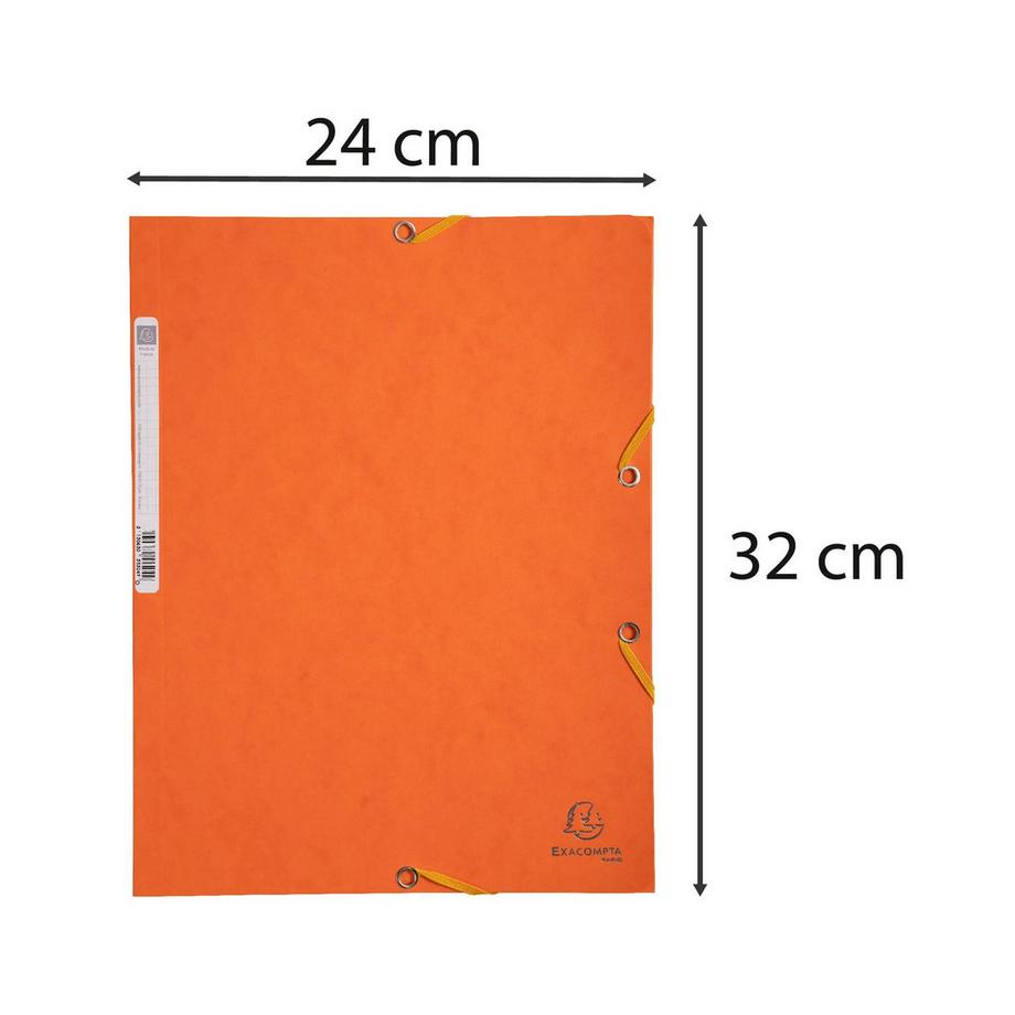 Exacompta Cartella 3 lembi con elastici cartoncino lustré 400g/mq - A4 - x 25  