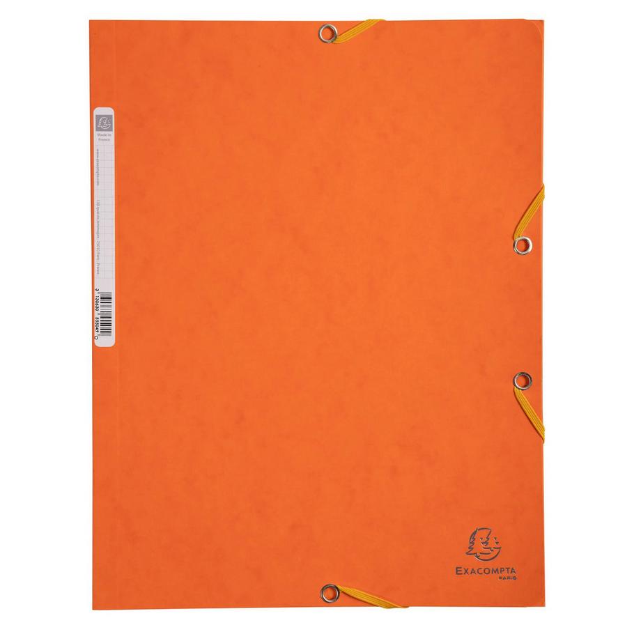 Exacompta Cartella 3 lembi con elastici cartoncino lustré 400g/mq - A4 - x 25  