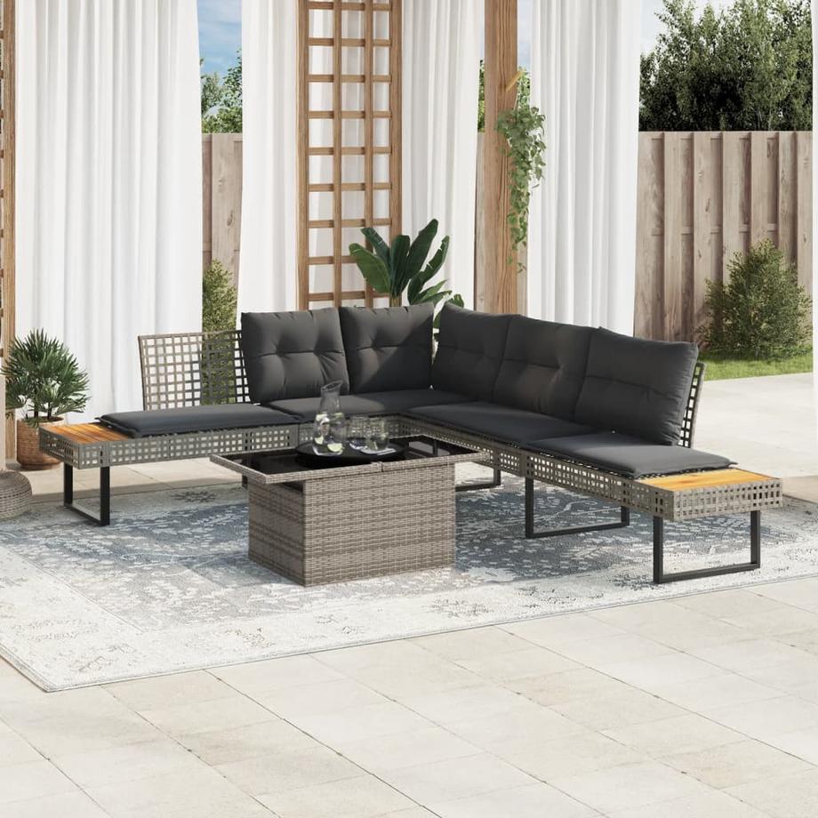 VidaXL Ensemble de canapés de jardin rotin synthétique  