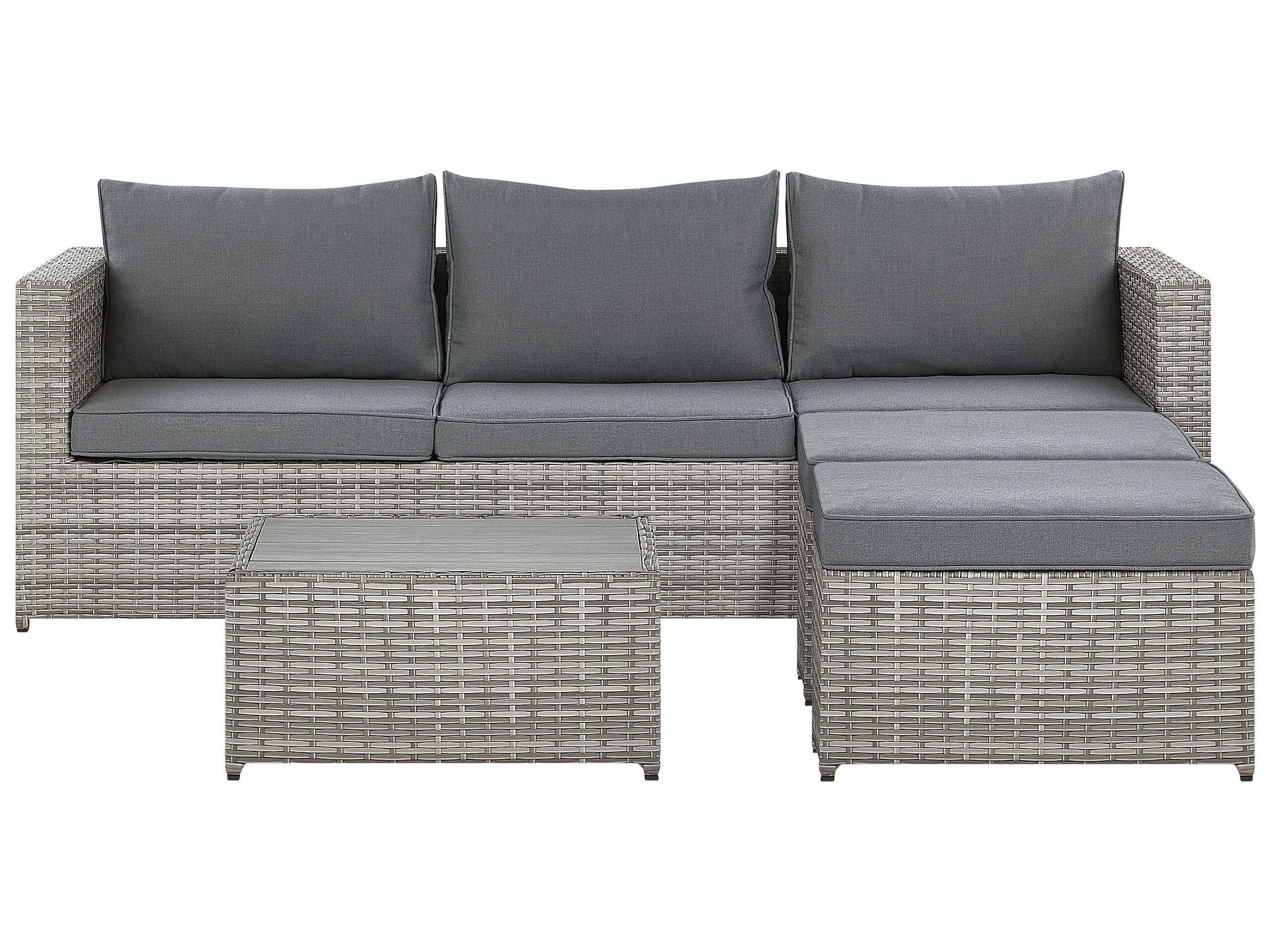 Beliani Set lounge pour jardin en Polyrotin Boho SABBIA  