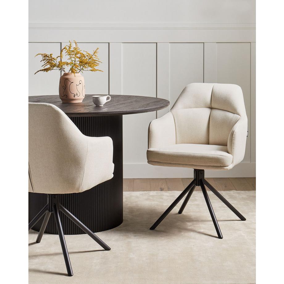 Beliani Esszimmerstuhl 2er Set aus Stoff Retro MIRA  